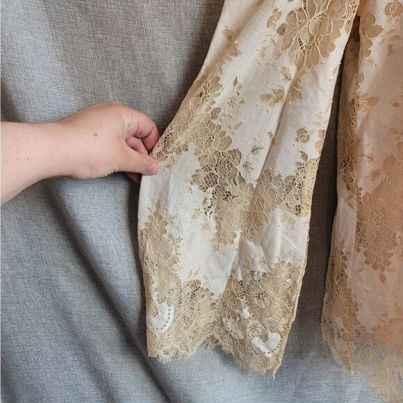 NWOT- ENTRO Cold Shoulder Lace Blouse - Picture 4 of 15